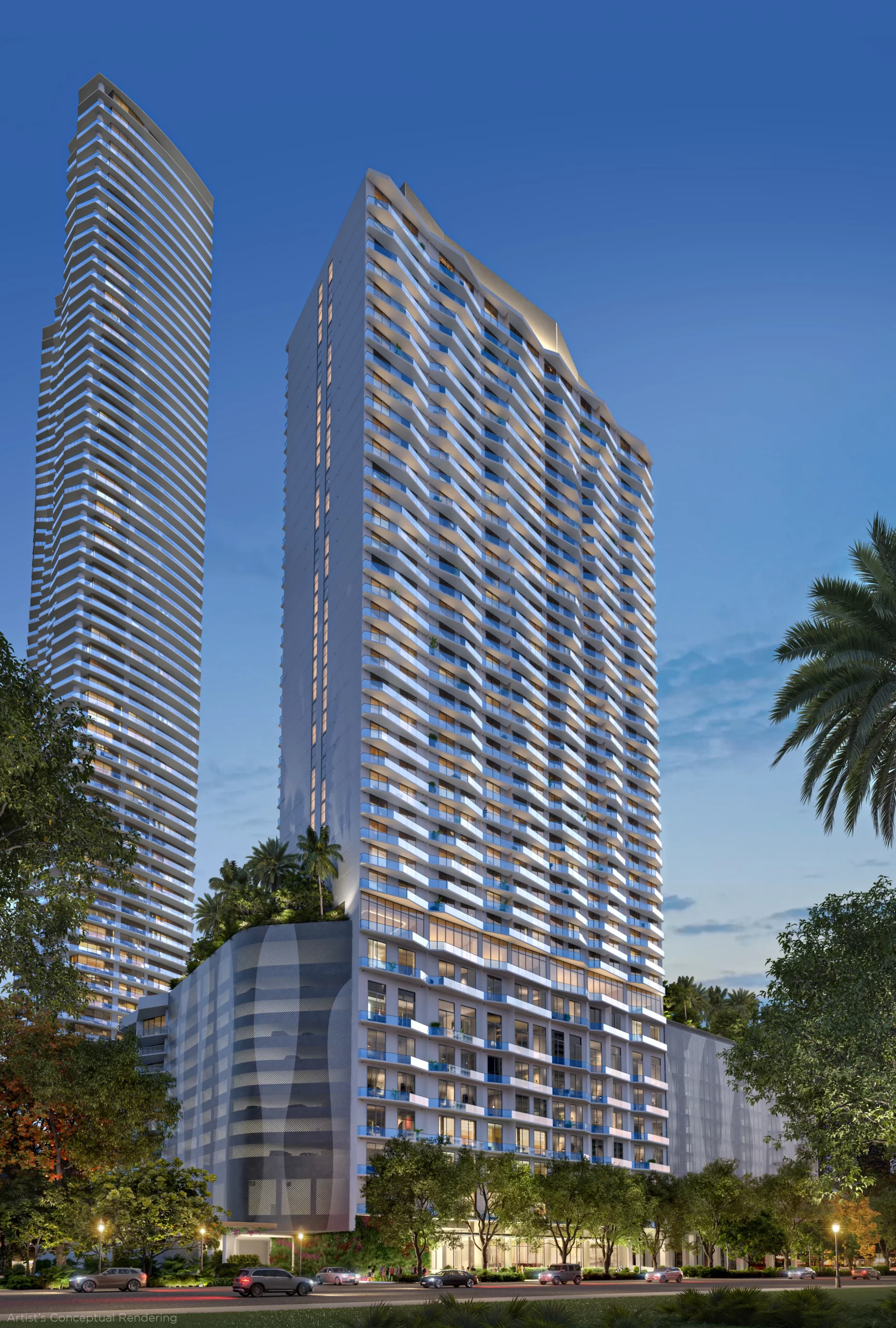 VICEROY BRICKELL_Tower South Facade with Baccarat